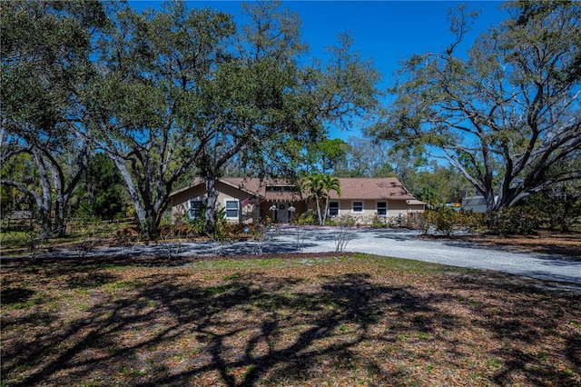 view of single story home