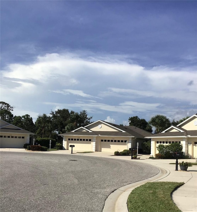 exterior space featuring a garage