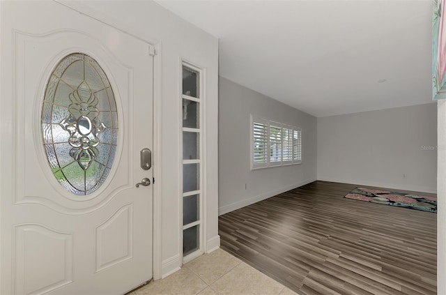 entrance foyer featuring light wood-type flooring