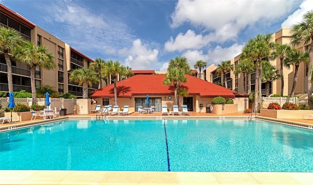 view of pool with a patio