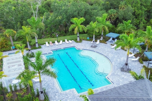 view of pool with a patio area