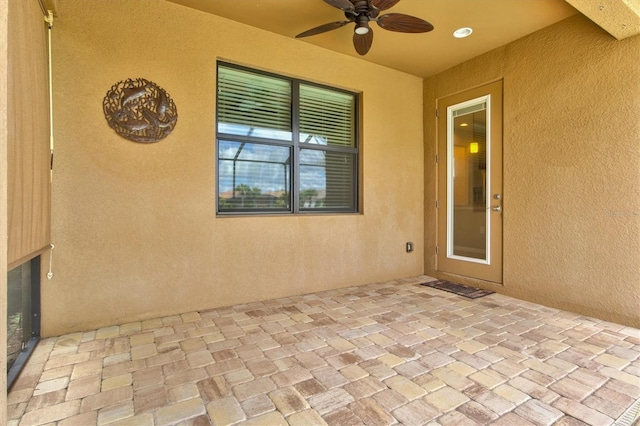 view of patio / terrace with ceiling fan