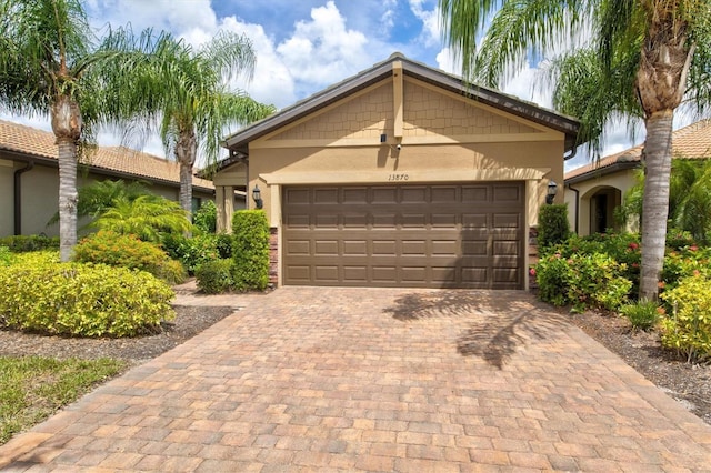 view of front of property featuring a garage