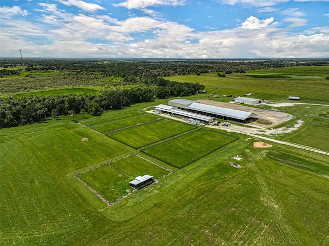 aerial view featuring a rural view