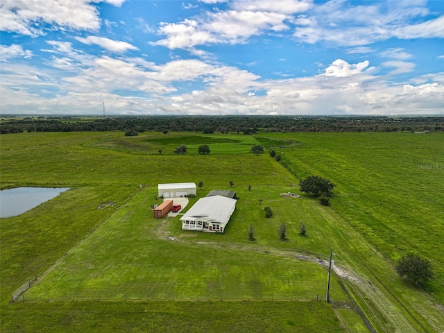 drone / aerial view with a rural view