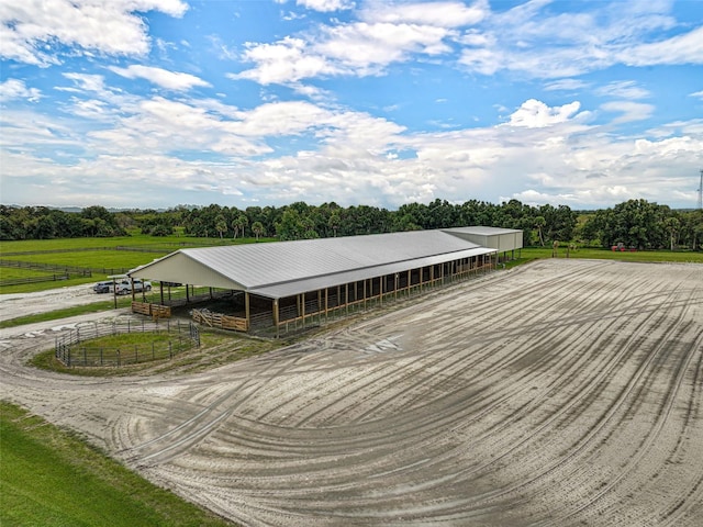 exterior space with a rural view