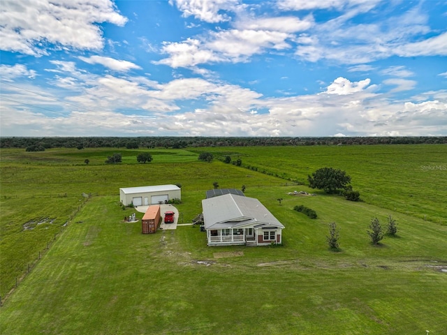 aerial view featuring a rural view