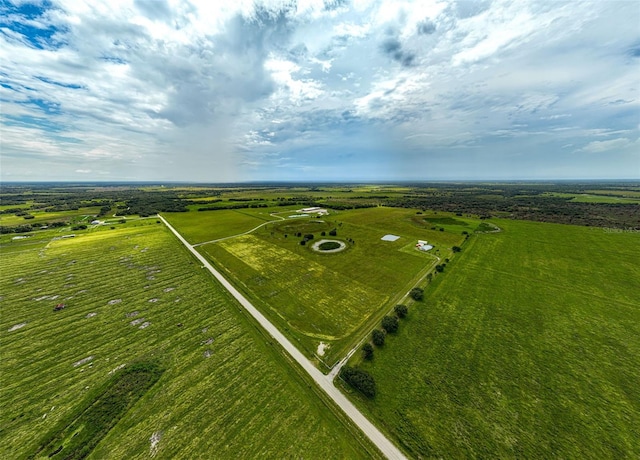 drone / aerial view with a rural view