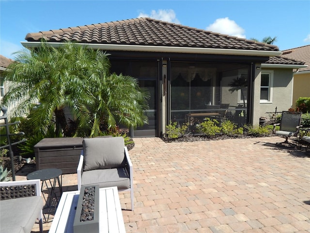 exterior space with a sunroom