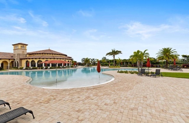 view of pool with a patio