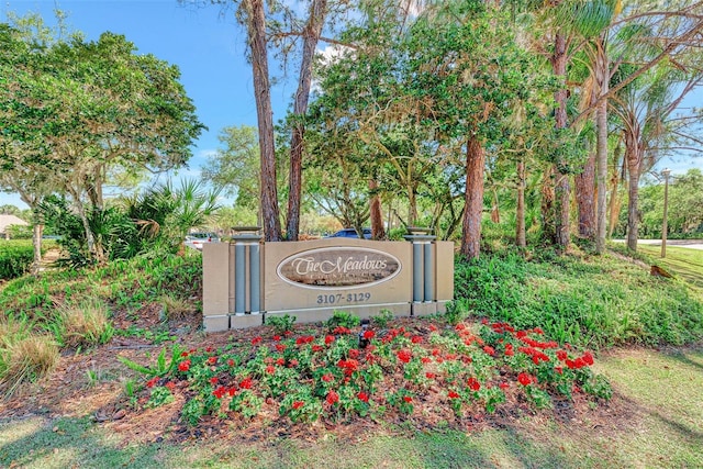 view of community sign