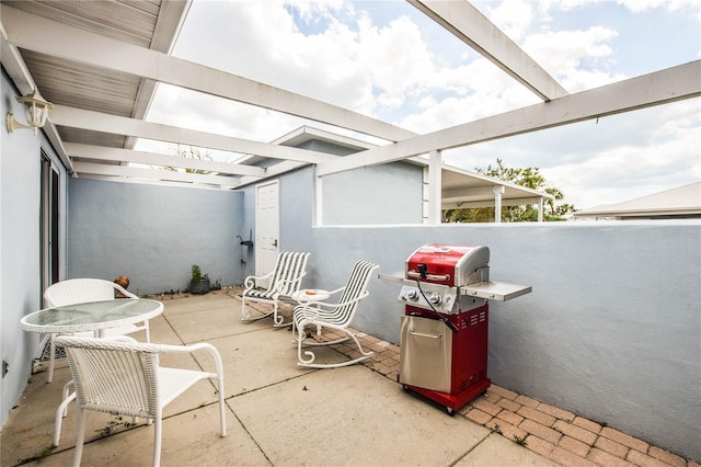 view of patio / terrace with a grill