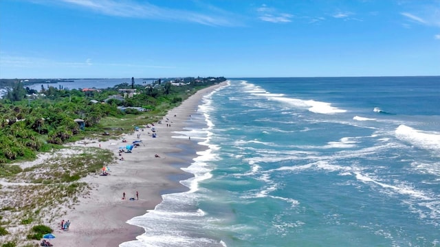 property view of water with a beach view