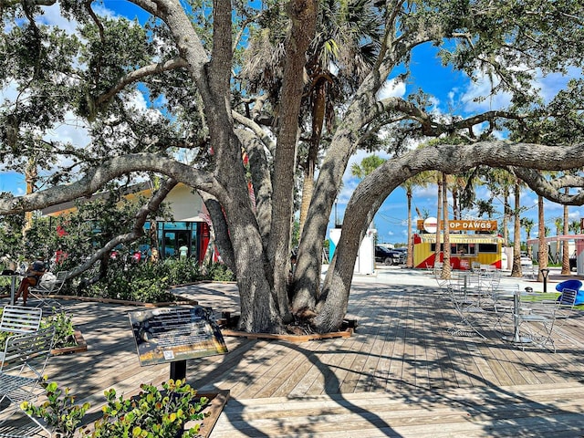 view of home's community with a wooden deck