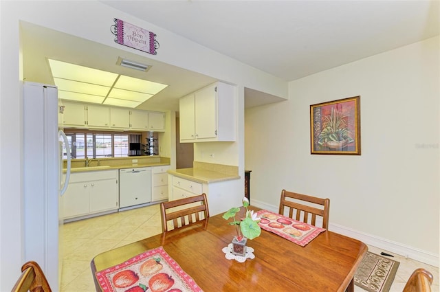 view of tiled dining space