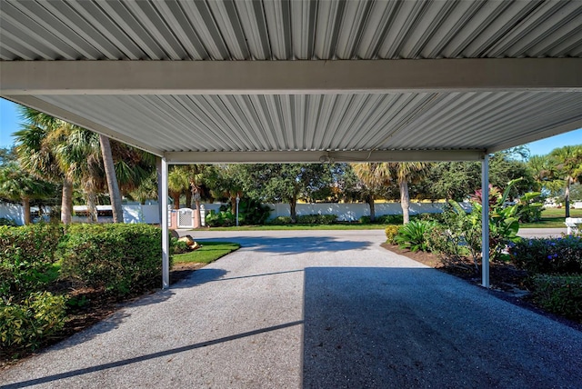 view of community featuring a carport