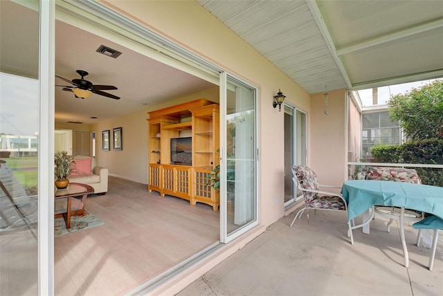 view of patio / terrace with ceiling fan