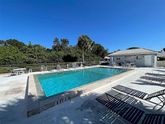 view of pool with a patio