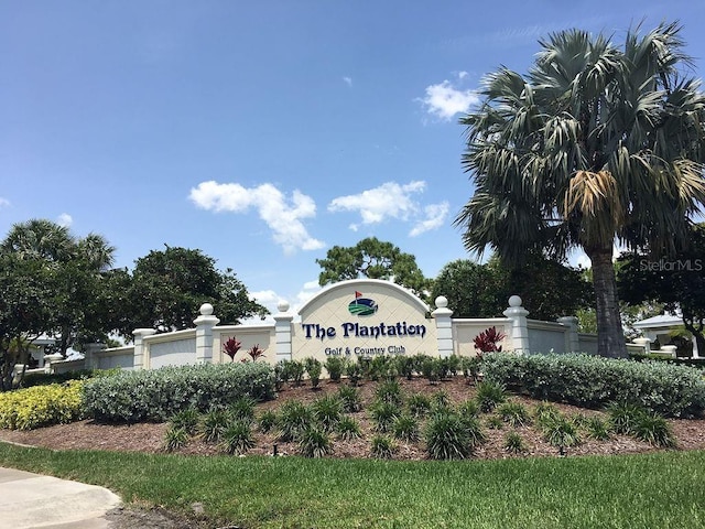 view of community sign