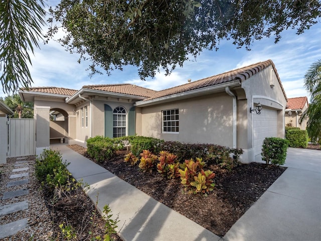 view of property exterior with a garage