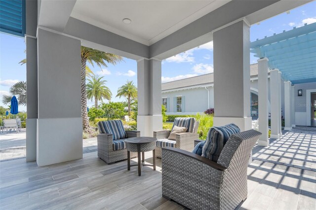 8209 Redonda Loop, Lakewood Ranch, FL 34202 - view of patio / terrace with an outdoor living space