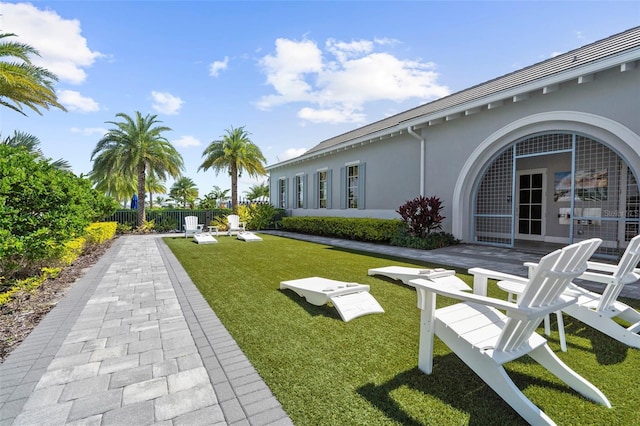 view of yard with a patio area