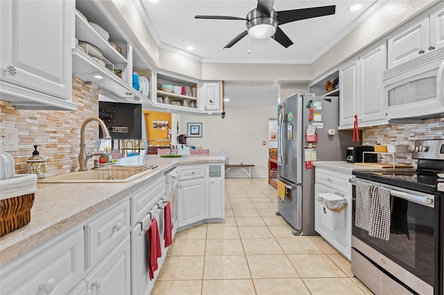 kitchen featuring white cabinetry, appliances with stainless steel finishes, and sink