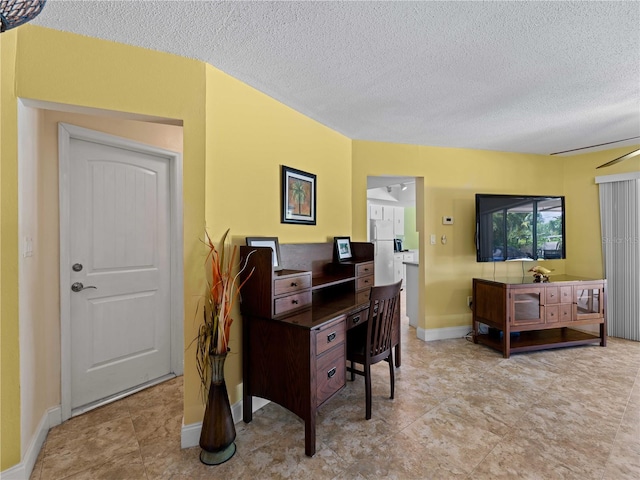 office featuring a textured ceiling