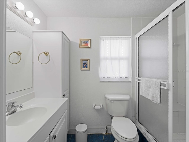 424 Baycrest Dr, Venice, FL 34285 - bathroom with vanity, a shower stall, and tile patterned flooring