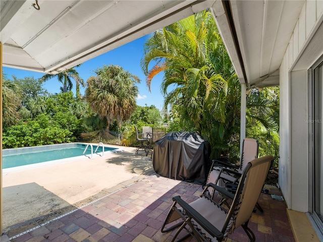 view of patio featuring grilling area