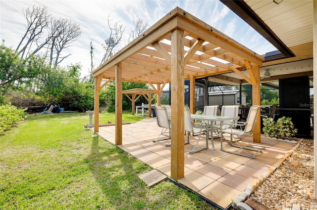 view of patio featuring a gazebo