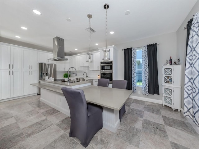 2585 Hobblebrush Dr, North Port, FL 34289 - dining room with baseboards, visible vents, and recessed lighting