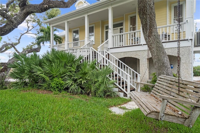 exterior space with a porch