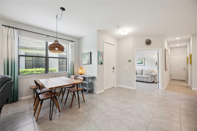 view of tiled dining room