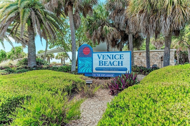 view of community sign