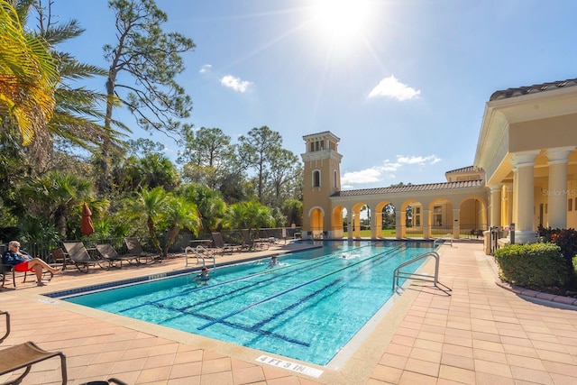 view of pool with a patio