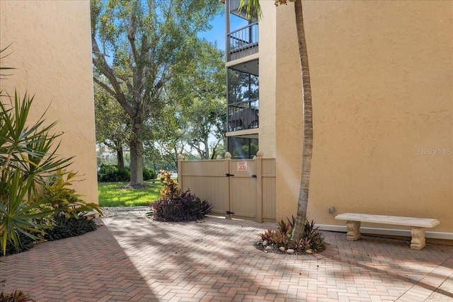 view of patio / terrace with a balcony