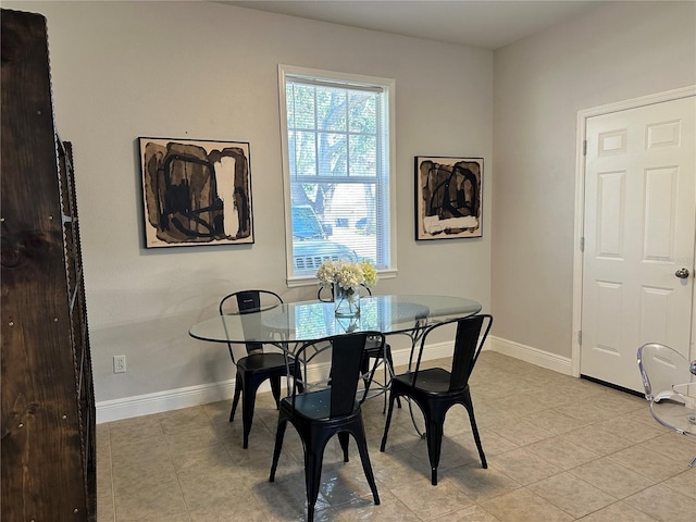 view of tiled dining space