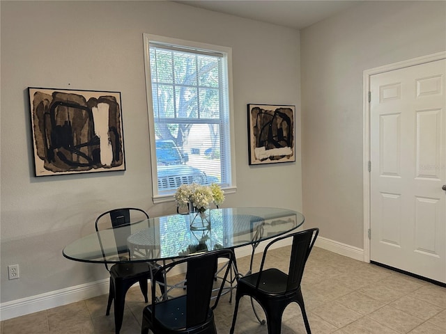 view of tiled dining area