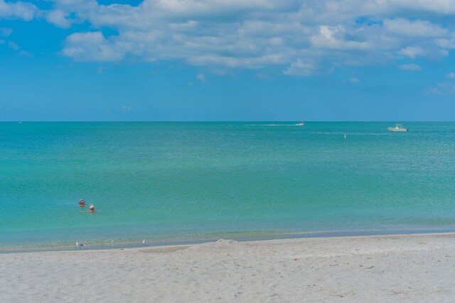 view of water feature featuring a view of the beach