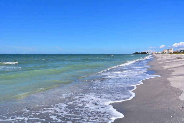 property view of water with a beach view