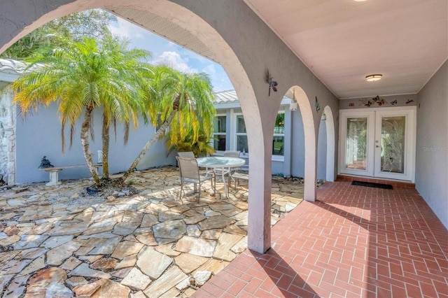 view of patio with french doors