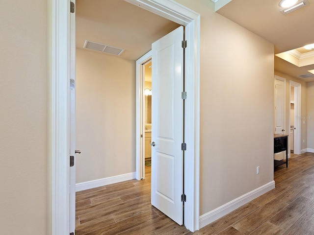 hallway featuring hardwood / wood-style floors