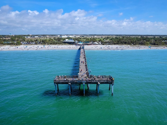 property view of water featuring a view of the beach