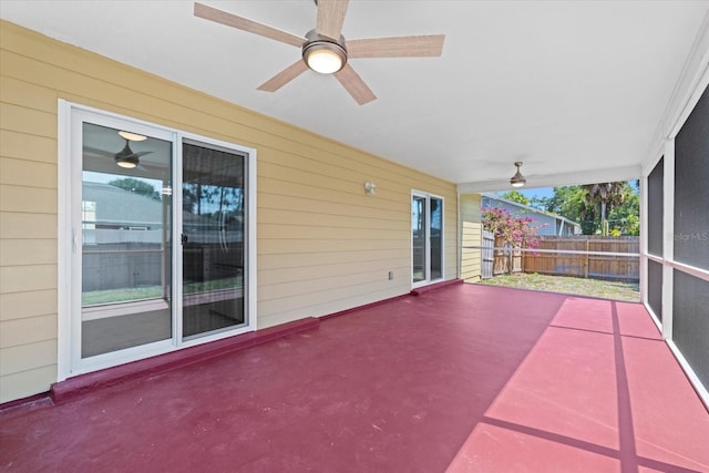 view of patio / terrace with ceiling fan