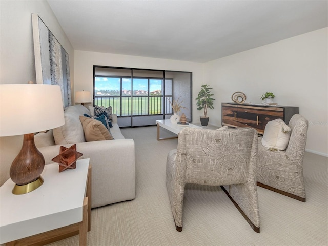 living room with carpet flooring