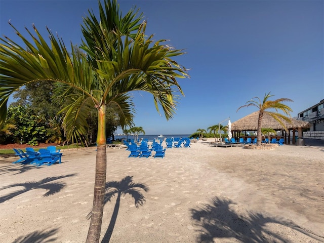 5050 Marianne Key Rd Unit 3B, Punta Gorda, FL 33955 - view of swimming pool with a gazebo, a view of the beach, and a water view