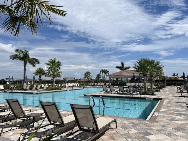 view of pool with a patio