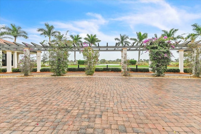 view of patio with a pergola