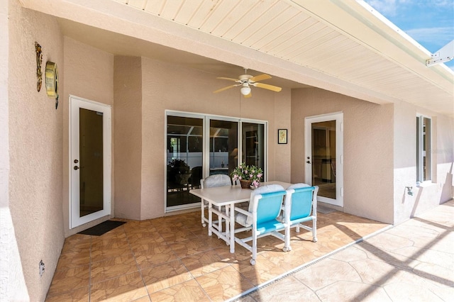 view of patio / terrace with ceiling fan